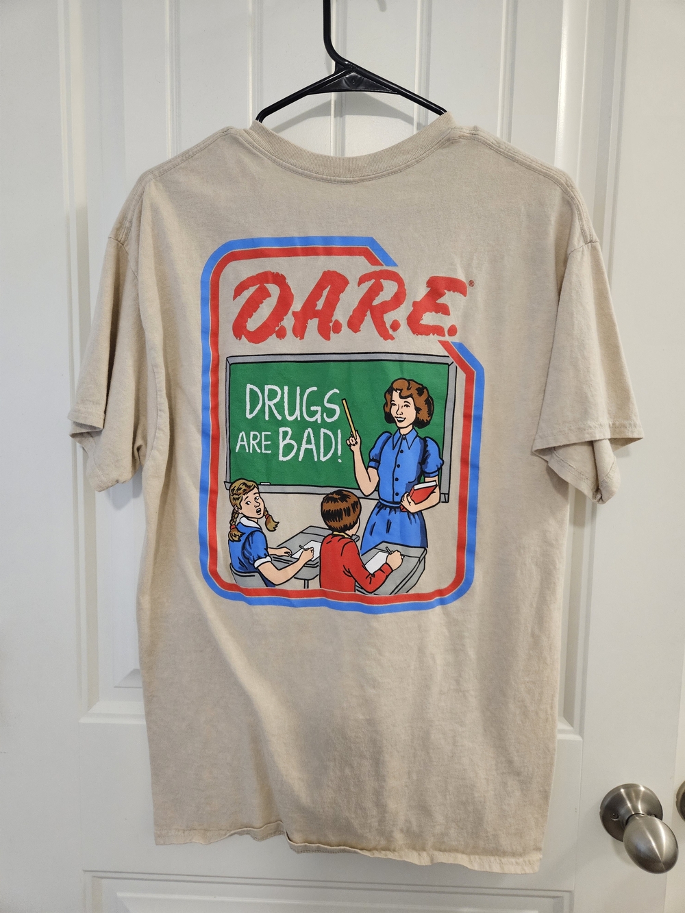 Kids Beige Graphic Tee - 'Drugs Are Bad!'